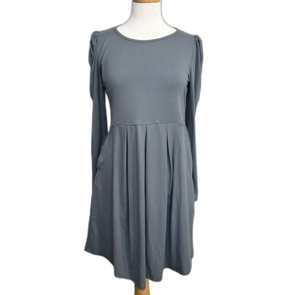 NWT Aokosor Grey Midi Dress - Women M